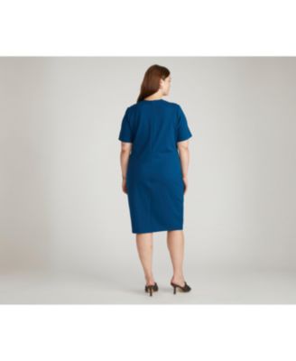 Plus Size Envelope Neck Ponte Dress