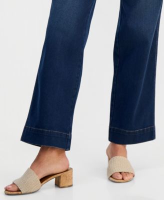Petite Pull-On Shaping High-Rise Wide-Leg Jeans, Macy's Exclusive 