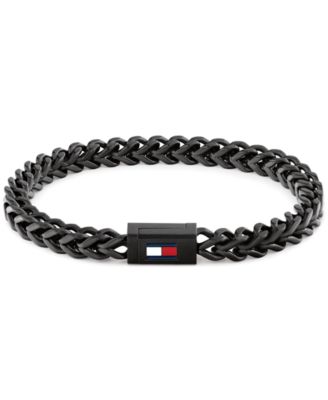Tommy Hilfiger - Men's Black Ion-Plating Stainless Steel Braided Bracelet