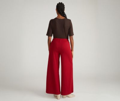 Womens Plus Pam Pintuck Wide Leg Ponte Pants