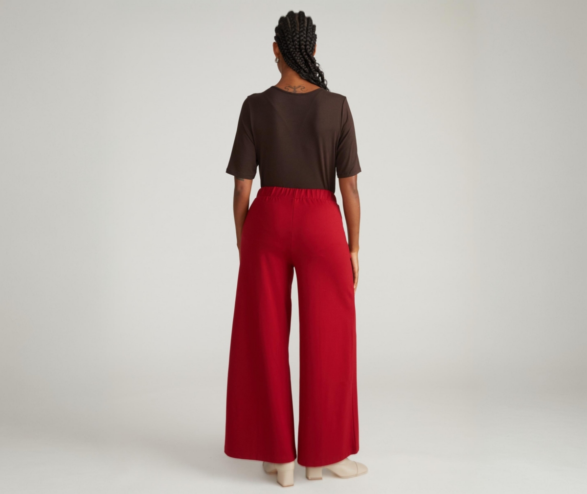 Universal Standard Womens Plus Pam Pintuck Wide Leg Ponte Pants