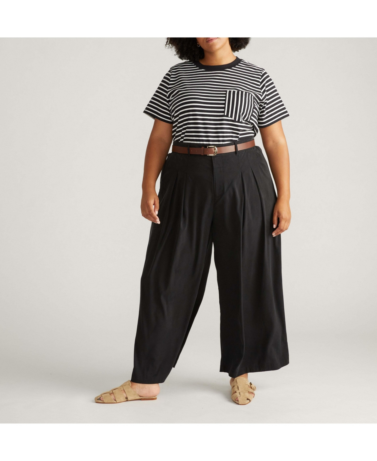 Universal Standard Womens Plus Cooling Cupro Wide Leg Pant