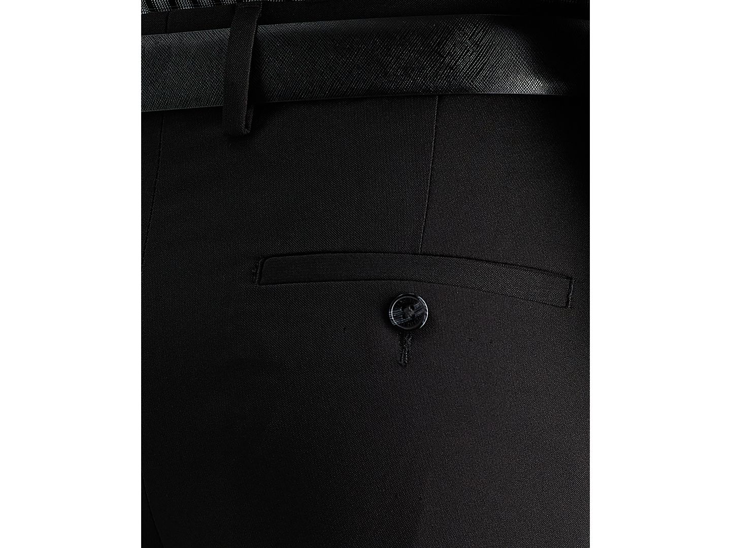 Мужские брюки Kenneth Cole Reaction Modern-Fit Micro-Check Dress Pants, цвет: Чёрный — фото 4
