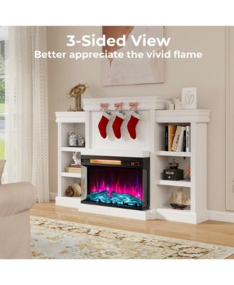 23 Inch 3-Sided Electric Fireplace 1500W Recessed Fireplace Insert