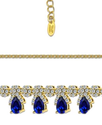 Pear Cut Cubic Zirconia Collar Necklace 