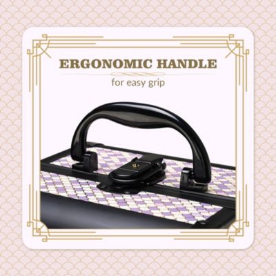 Makeup Train Case with Mirror Cosmetic Box for Nail Art Deco Tyrian