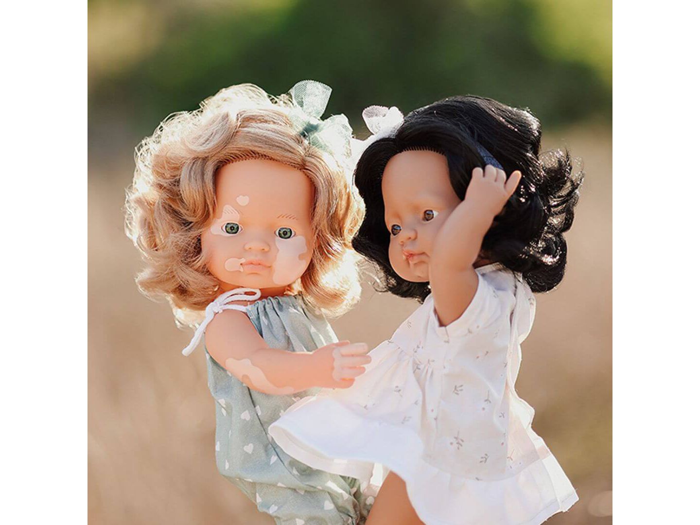 Детская кукла MINILAND Baby Doll Caucasian Girl With Vitiligo 15'' (Box) - My Friends and Me, цвет: Light Skin — фото 3