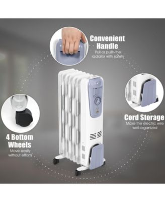 1500W Oil Filled Radiator with Thermostat and 4 Bottom Wheels