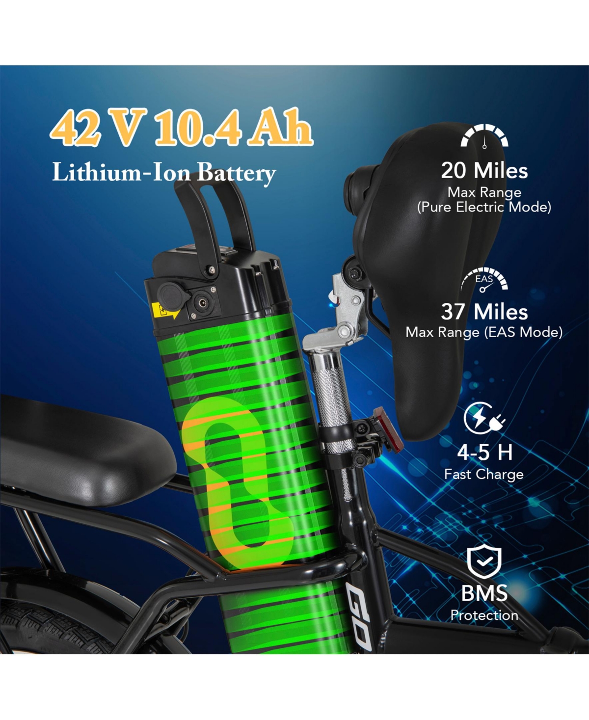 Sugift Folding Electric Bicycle with 500W Brushless Motor and Dual Disk Brakes