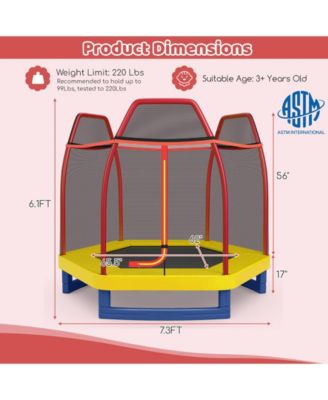7 Feet Kids Recreational Bounce Jumper Trampoline-Red