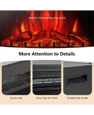 28 Inch Electric Freestanding and Recessed Fireplace with Remote