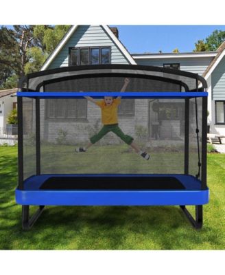 6 FT Kids Trampoline with Swing and Horizontal Bar Small Rectangle Trampoline