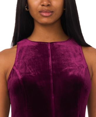 Petite Velvet Trapeze Fit and Flare Dress