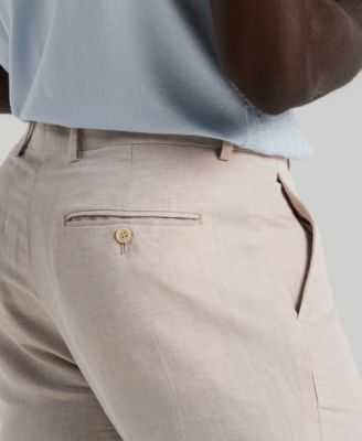 Perry Ellis Men's Portfolio Modern-Fit Linen/Cotton Solid Dress Pants