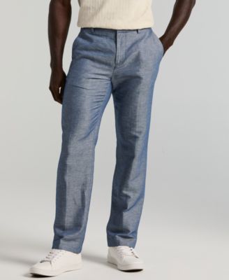 Perry Ellis Portfolio - Men's Portfolio Modern-Fit Linen/Cotton Solid Dress Pants