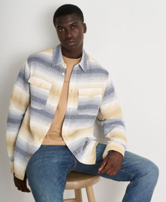 Seasonal Crewneck T-shirt and Structure Stripe Waffle Long-sleeve shirt paired with Zee Straight Fit Jeans 