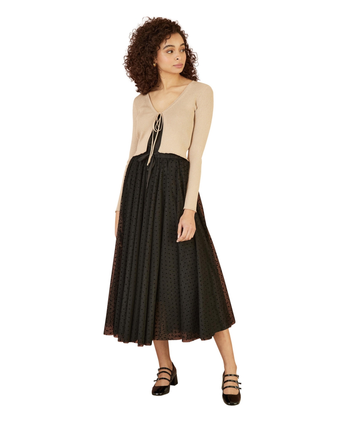 Yumi Women's Metallic Rib Knit Bolero