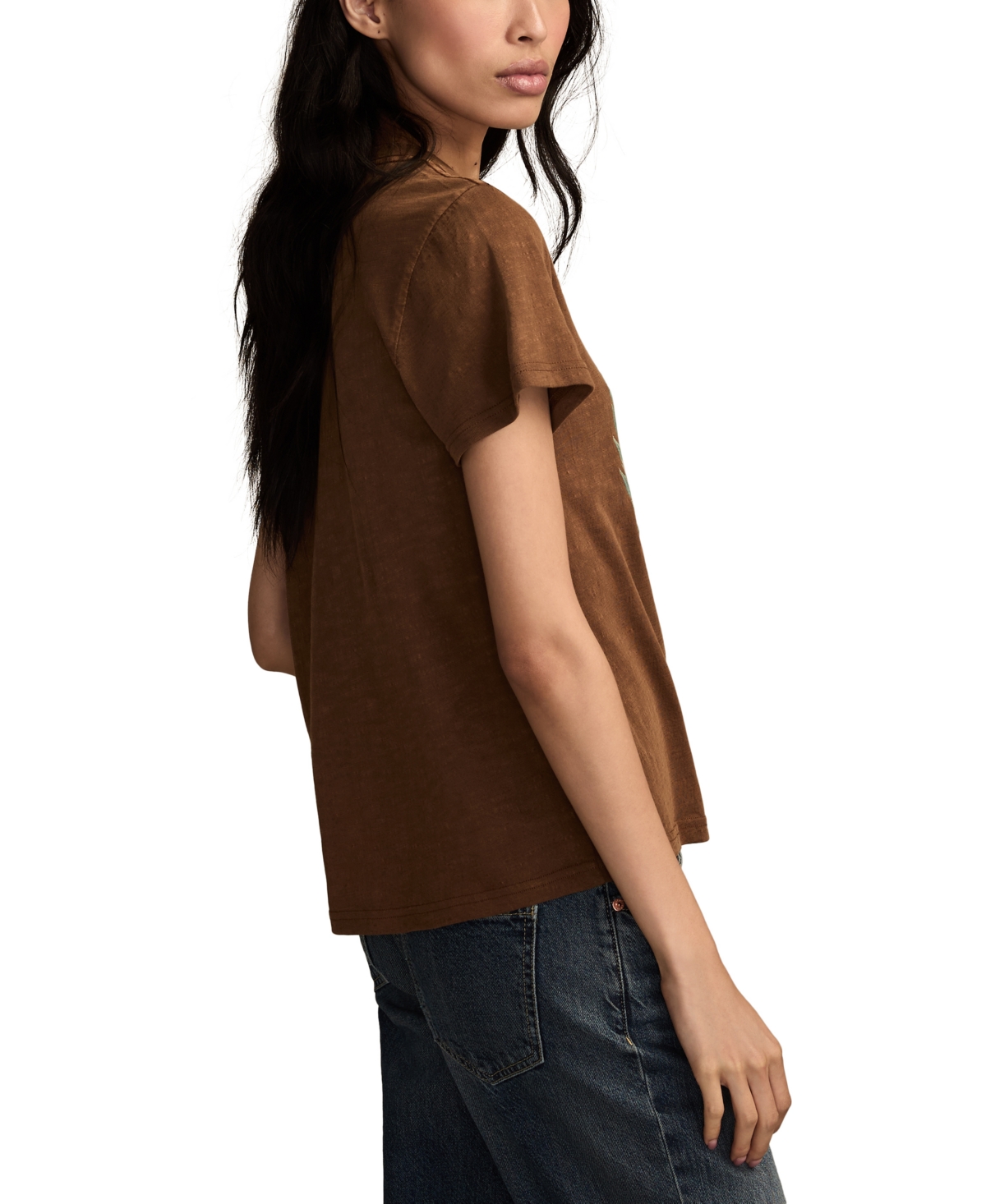 Lucky Brand Women's Floral Sun Classic Crewneck Top