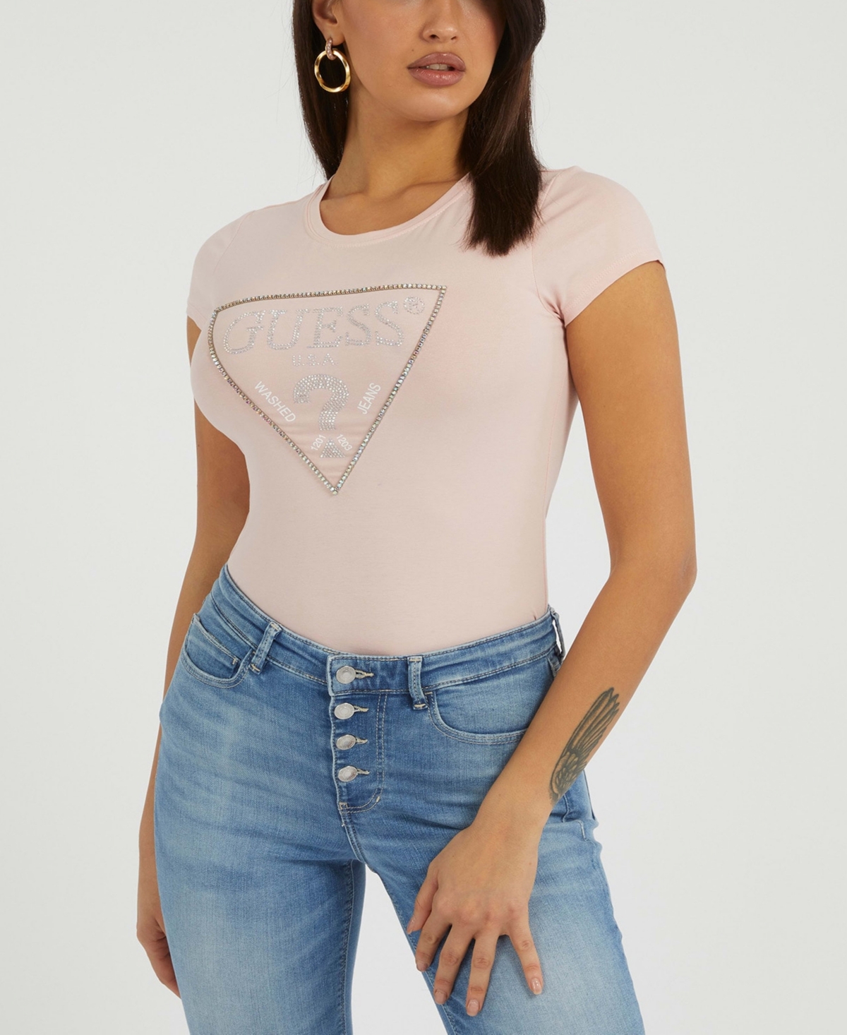 Guess Women's Embellished Logo T-Shirt