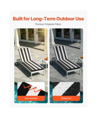 Set of 2 Thick Outdoor Lounge Chair Cushions Waterproof