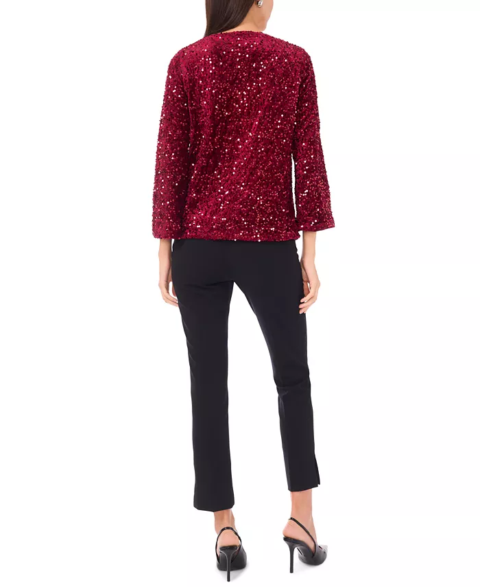 Women's Velvet V-Neck Top - thumbnail 3