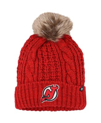 '47 Brand - Women's Red New Jersey Devils Meeko Cuffed Knit with Pom Hat