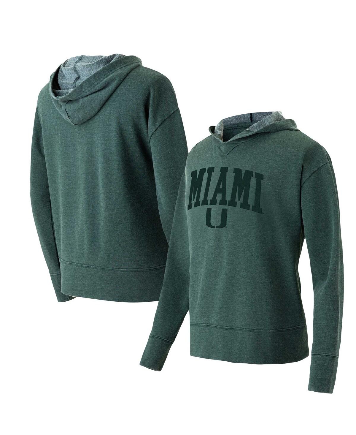 Concepts Sport Women's Green Miami Hurricanes Volley Long Sleeve Hoodie Top In Multi