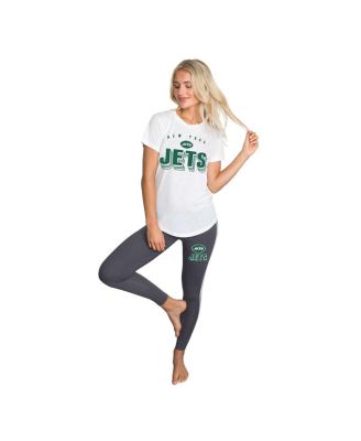 Women's 2-Piece Charcoal/ New York Jets Sonata Short Sleeve Top and Leggings Set