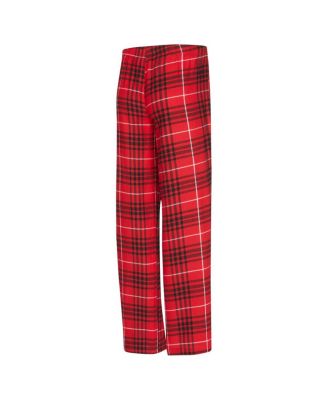 Women's 2-Piece Red/Black Atlanta Hawks Vector Top and Flannel Pants Sleep Set