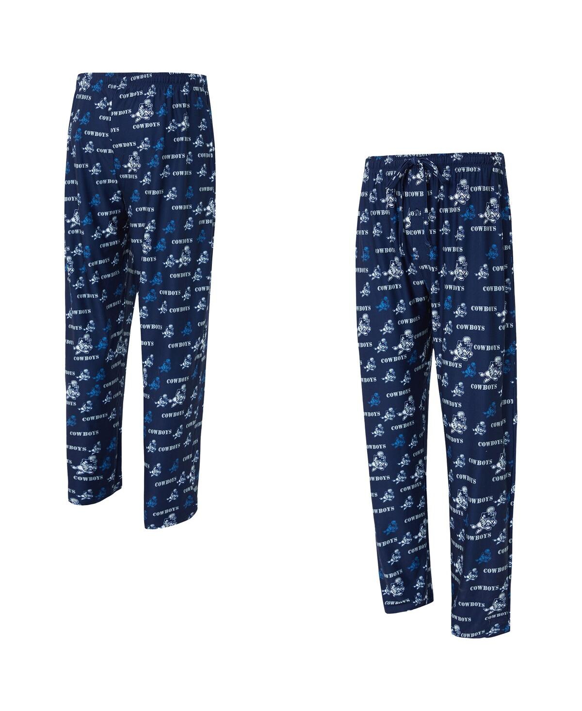 Concepts Sport Men's Navy Dallas Cowboys Retro Mosaic Allover Print Knit Pants In Blue