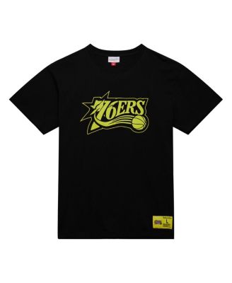 Men's Black Philadelphia 76ers Hardwood Classics Neon Nights Premium T-Shirt