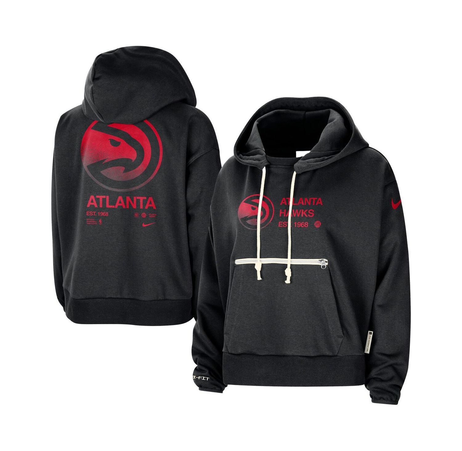 Women's Black Atlanta Hawks Courtside Standard Issue Performance Pullover Hoodie