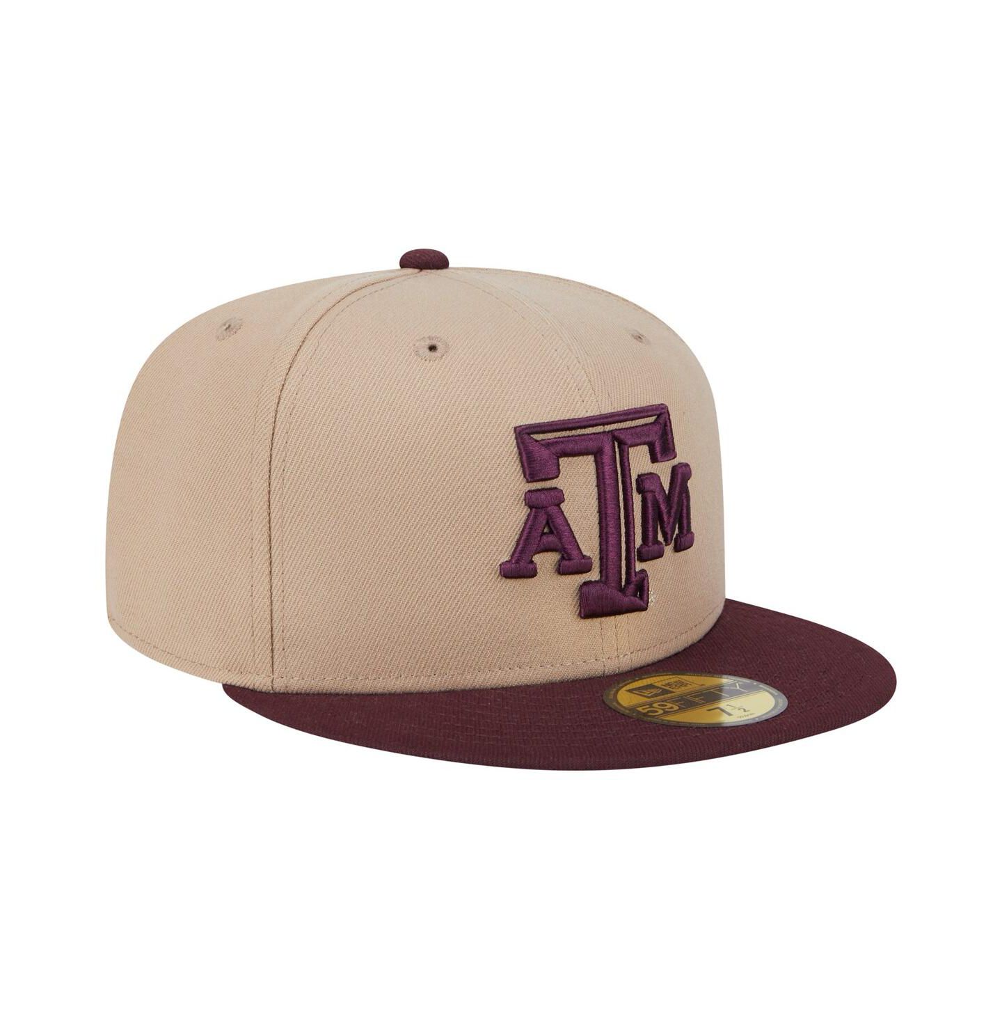 Мужская кепка New Era Khaki Texas A&M Aggies Two-Tone 59FIFTY Fitted Hat — фото 2
