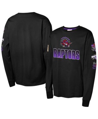 Mitchell & Ness - Big Boys and Girls Black Toronto Raptors Hardwood Classics All Over Long Sleeve T-Shirt