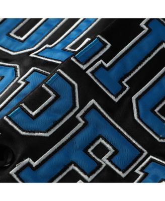 Men's Julius Peppers Black Carolina Panthers Vintage Name Number Lightweight Satin Full-Snap Jacket