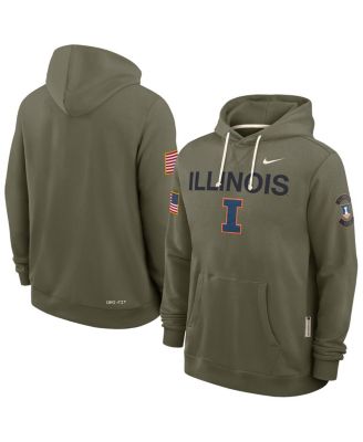 Nike - Men's Olive Illinois Fighting Illini 2025 Military Appreciation Dri-FIT Hoodie