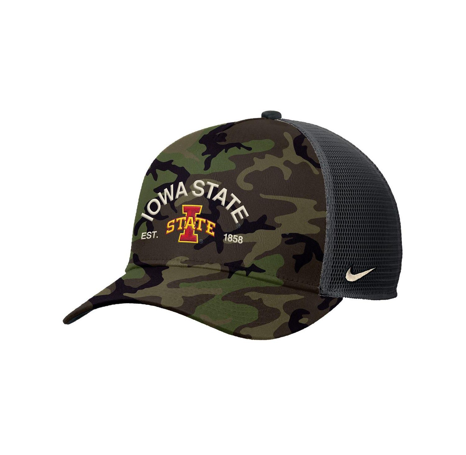 Men's Camo Iowa State Cyclones 2025 Military Appreciation Rise Adjustable Trucker Hat