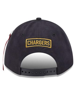 x Alpha Industries Men's Black Los Angeles Chargers A-Frame 9FORTY Adjustable Hat