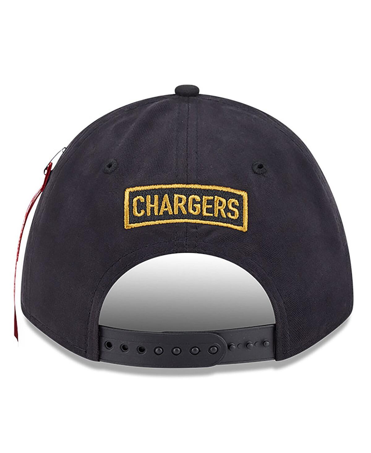 New Era X Alpha Industries Men's Black Los Angeles Chargers A-frame 9forty Adjustable Hat In Brown