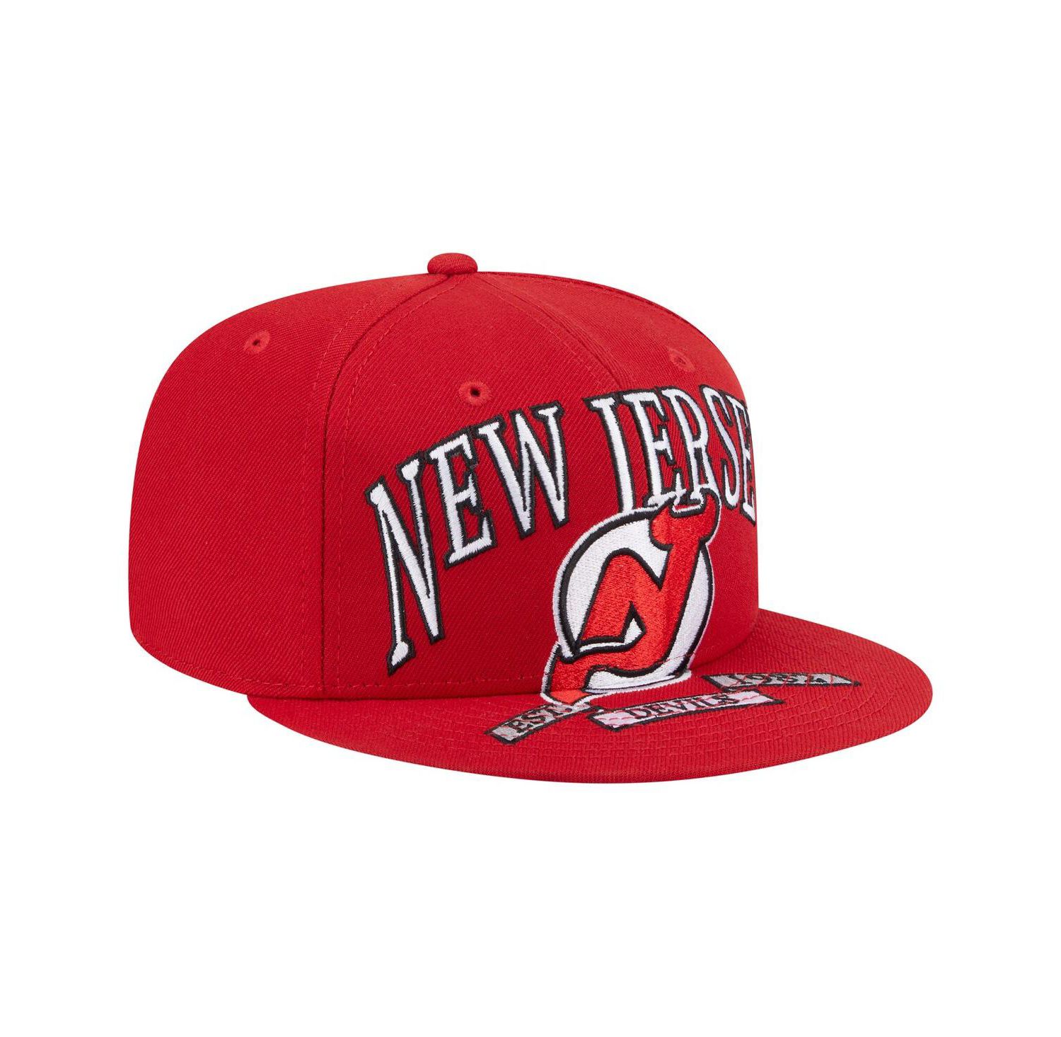 Men's Red New Jersey Devils Oversized Vintage Arch 59Fifty Fitted Hat