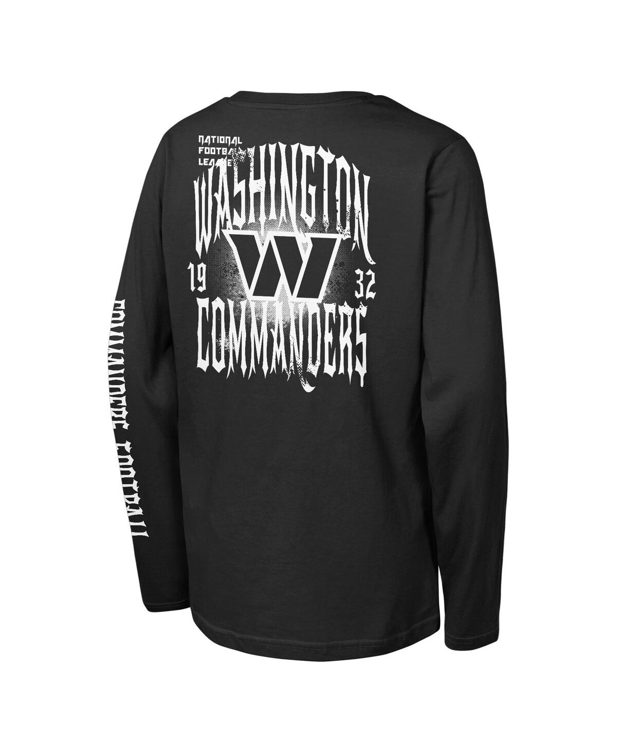 Outerstuff Big Boys and Girls Black Washington Commanders Rumble Long Sleeve T-Shirt