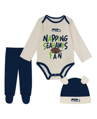 Outerstuff - Baby Boys and Girls 3-Pack Seattle Seahawks Little Champ Bodysuit Set