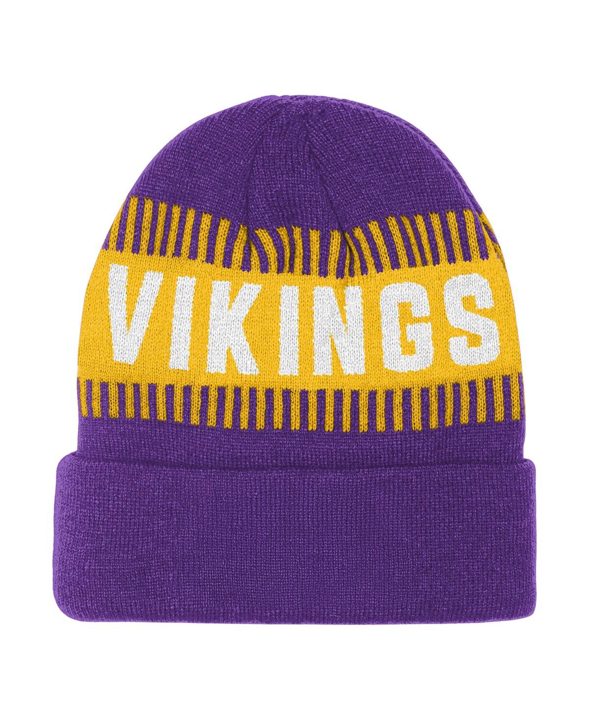 Outerstuff Big Boys And Girls Purple Minnesota Vikings Bright Lights Cuffed Knit Hat In Multi