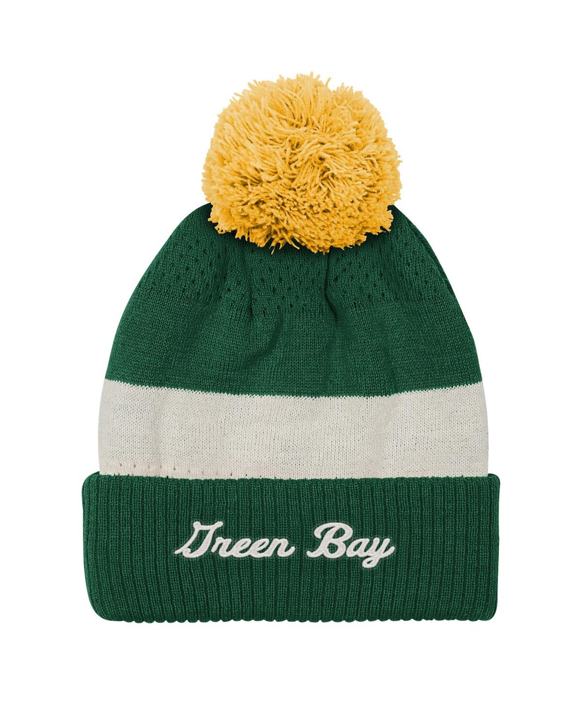 Outerstuff Big Boys And Girls Green Bay Packers Modern Fan Cuffed Knit With Pom Hat In Multi