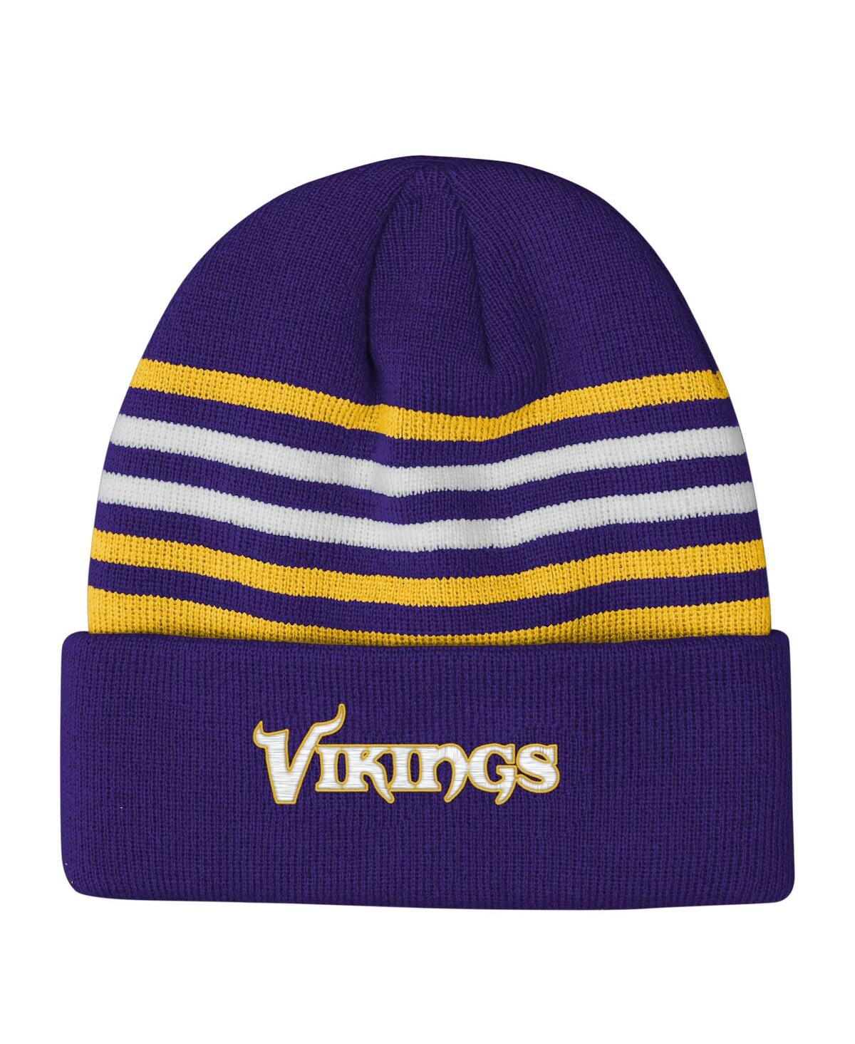 Outerstuff Big Boys And Girls Purple Minnesota Vikings Essentials Cuffed Knit Hat In Purple