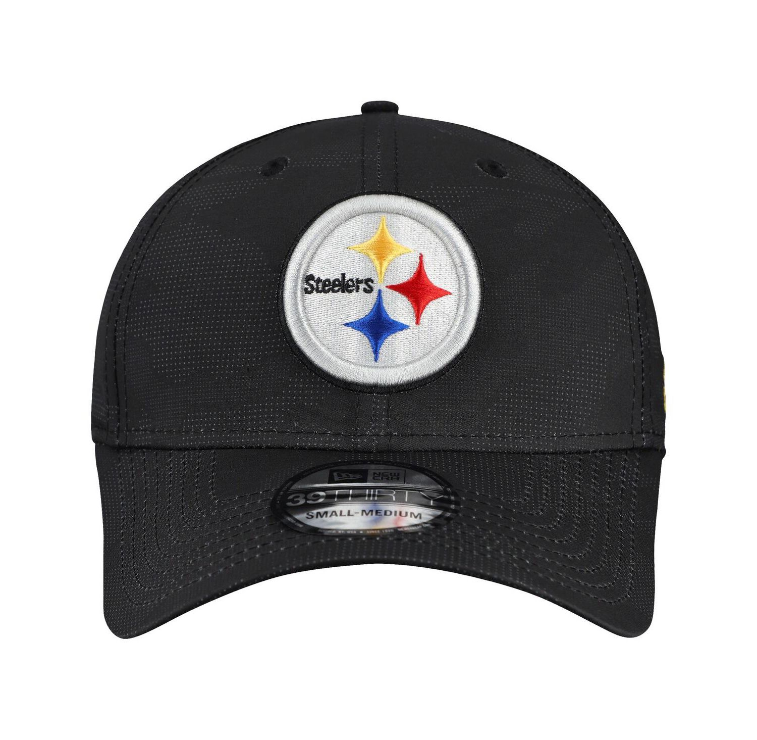 Men's Black Pittsburgh Steelers Tonal Camo 39THIRTY Stretch Fit Hat