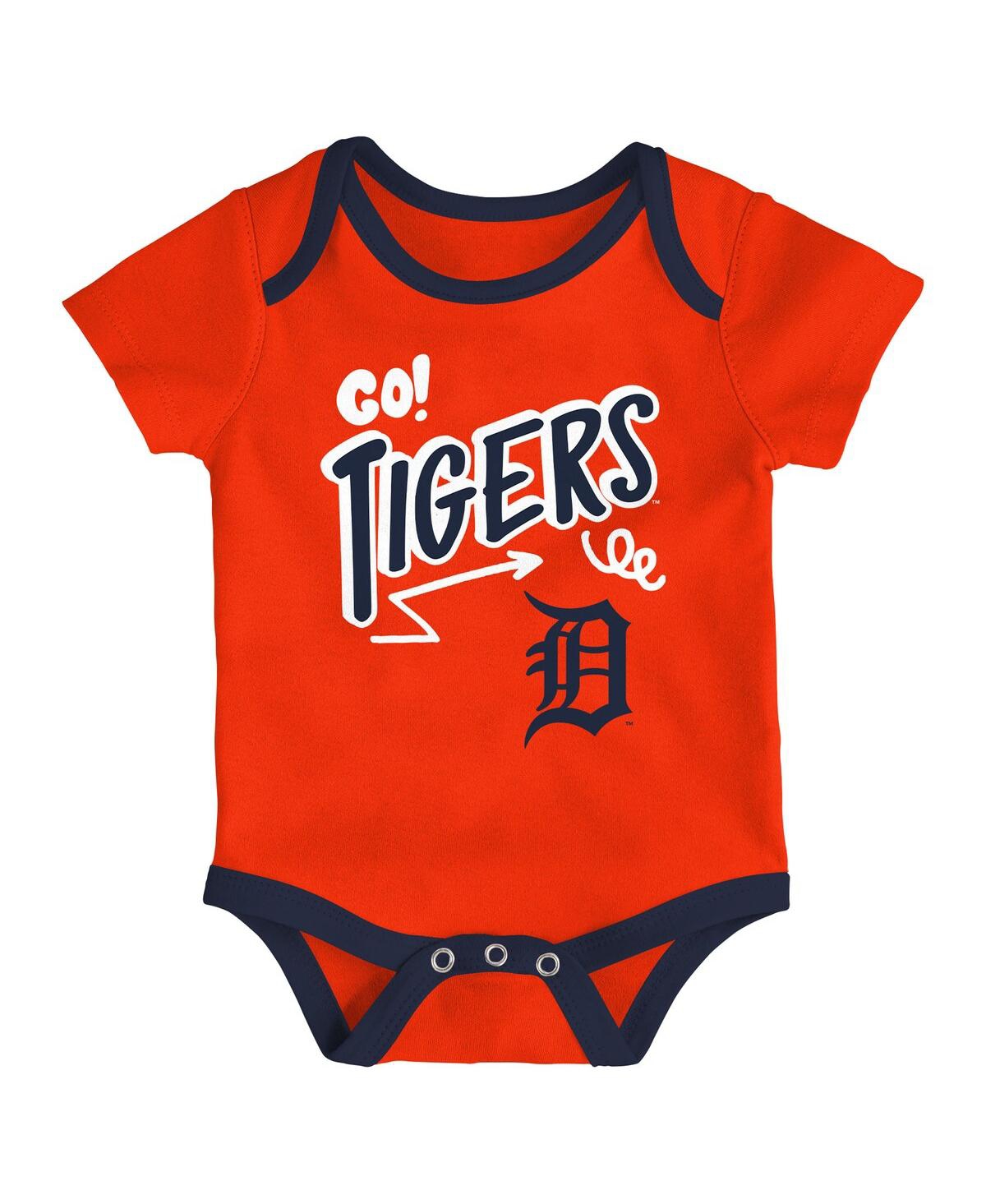 Outerstuff Baby Boys and Girls 3-Pack Detroit Tigers All Day Play Bodysuit Set