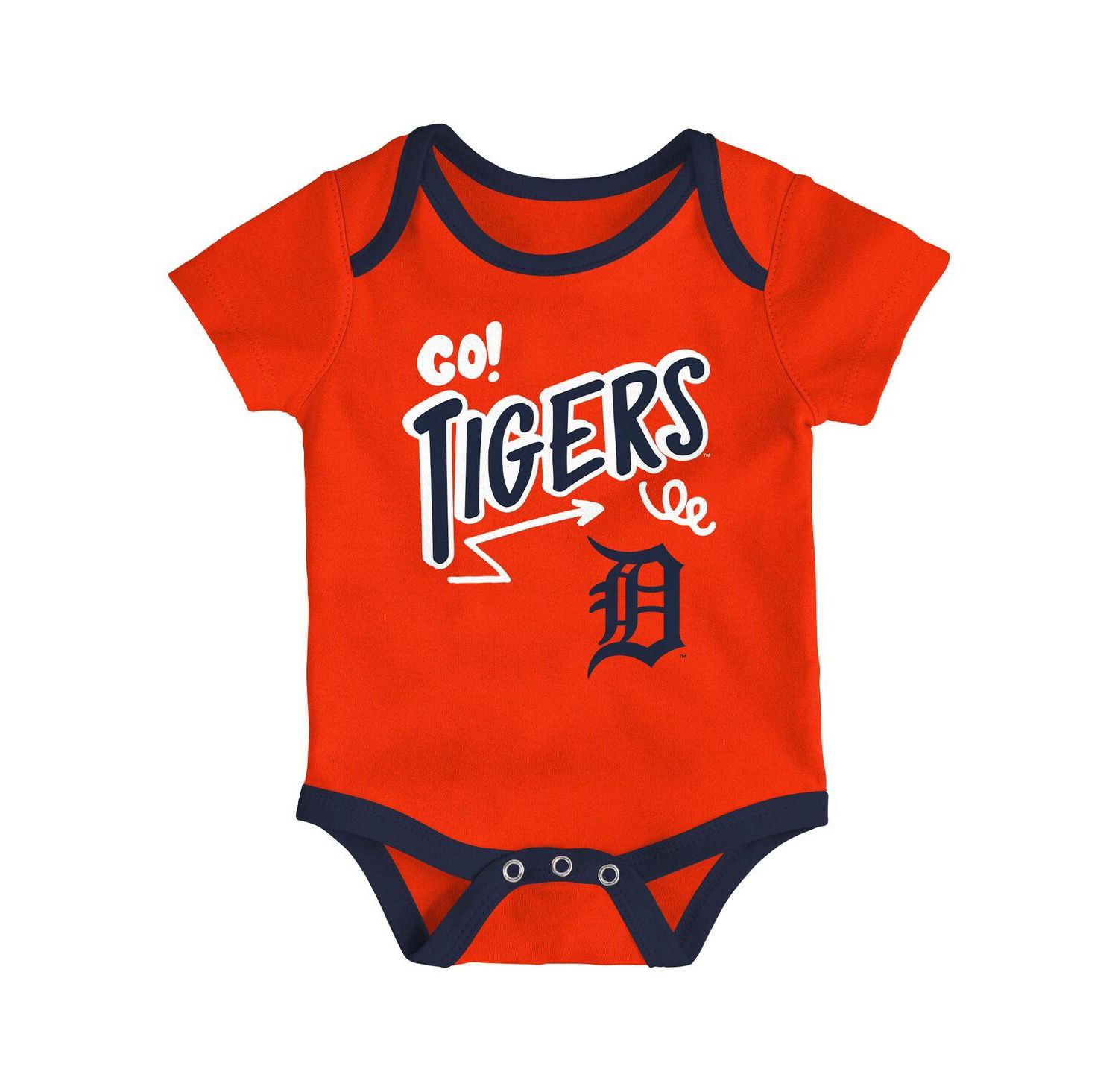 Baby Boys and Girls 3-Pack Detroit Tigers All Day Play Bodysuit Set