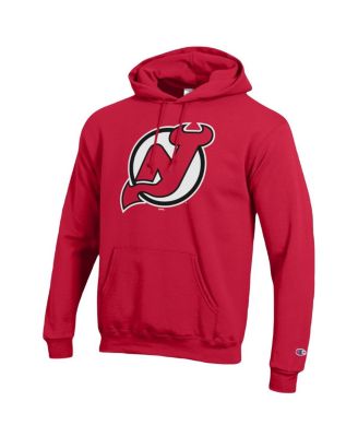 Men's Red New Jersey Devils Primary Logo 1-Hit Pullover Hoodie