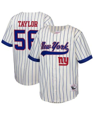 Mitchell & Ness - Big Boys and Girls Lawrence Taylor Cream New York Giants Retired Player Name Number Baseball Jersey